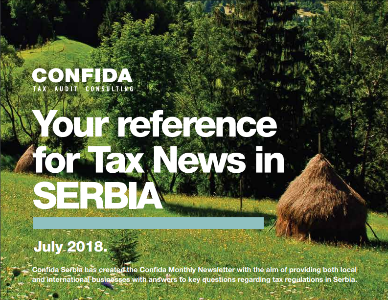 Mesečne poreske za Srbiju vesti Jul 2018