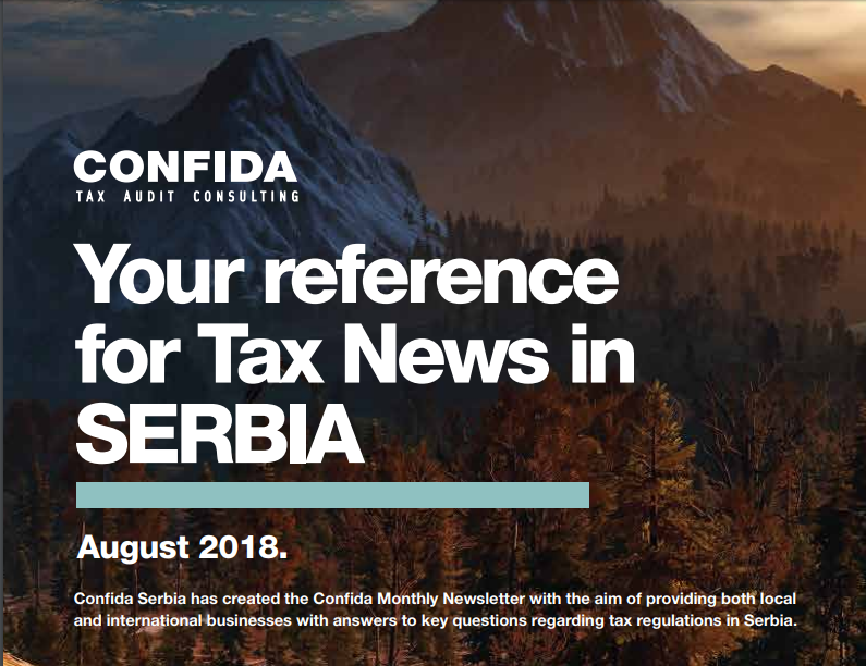 Mesečne poreske vesti za Srbiju Septembar 2018