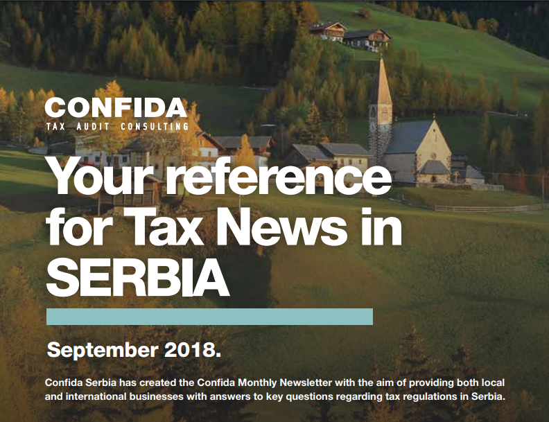 Confida mesečni newsletter je sastavljen kako bi Vam olakšao pristup novim poreskim pravilima i propisima u Srbiji. Saznajte sve vesti za Avgust 2018.