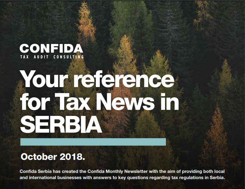 poreske vesti Oktobar 2018