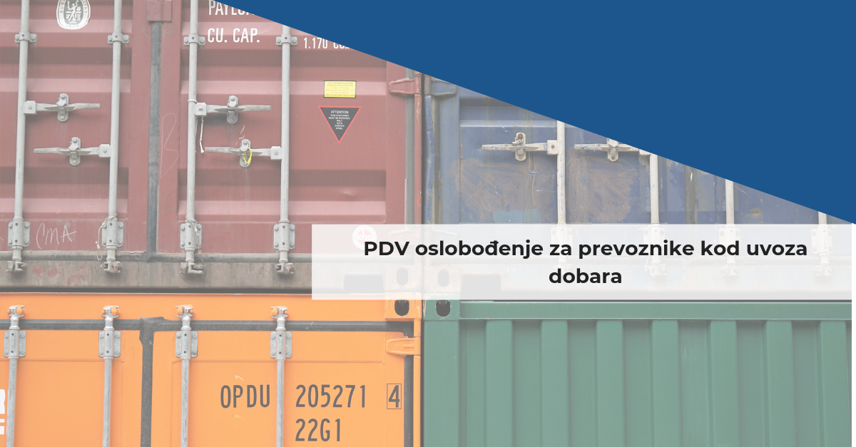 PDV oslobođenje za prevoznike